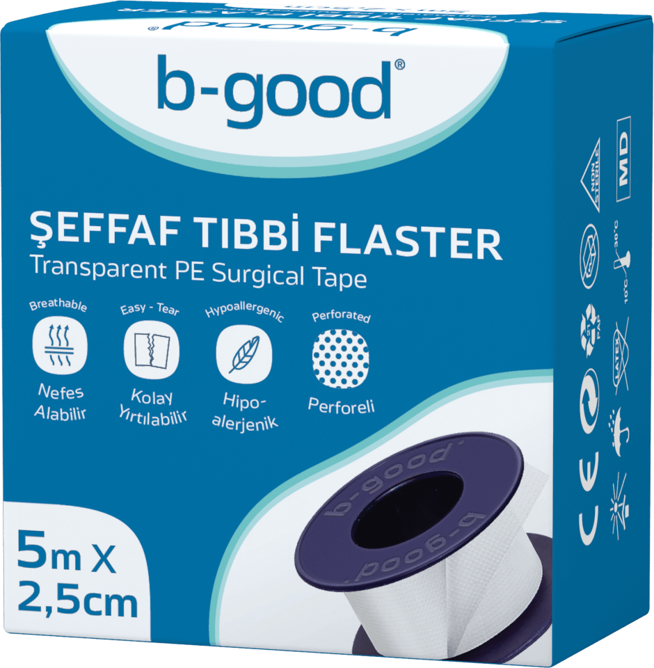 B-Good Şeffaf Flaster 5 m x 2.5 cm - (SKT: 09/2029)