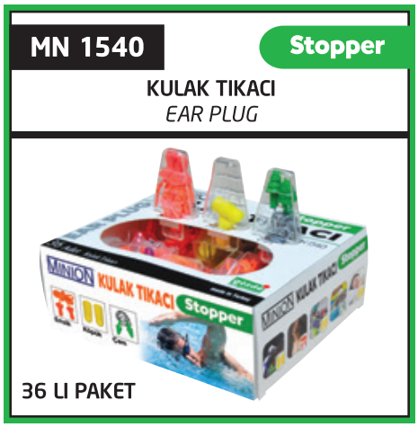 Minion Silikon Kulak Koruyucu 36'lı Set