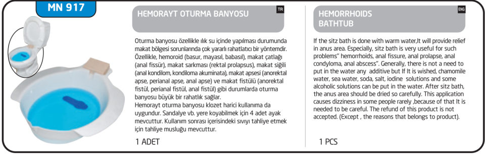 Minion Oturma Banyosu Hemoroid Küveti
