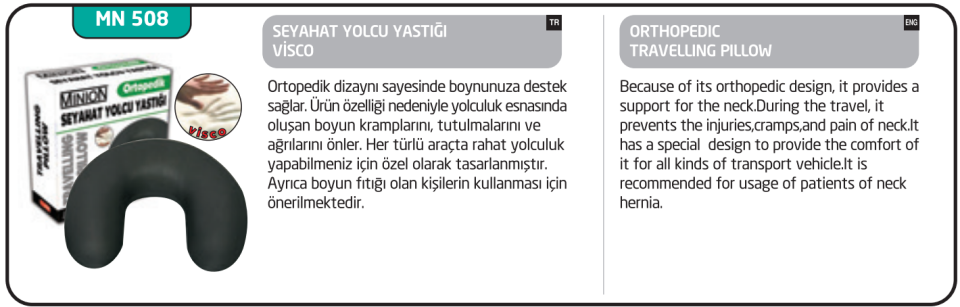 Minion MN508 Visco Yolculuk Seyahat Yastığı