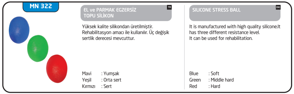 Minion El ve Parmak Egzersiz Topu Orta Sert