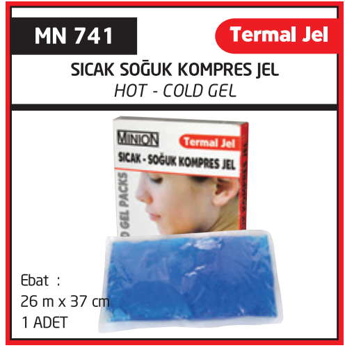 Minion Termojel Sıcak - Soğuk Kompres Jel Büyük 26x37 cm Tekli