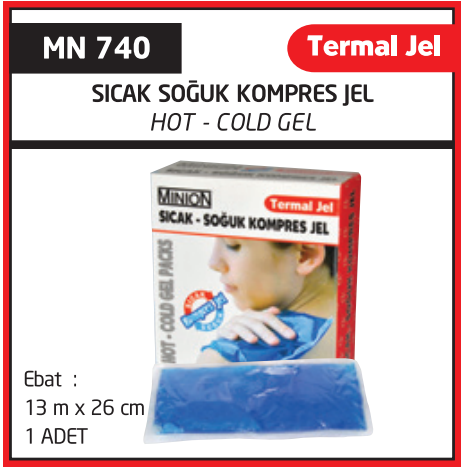 Minion Termojel Sıcak - Soğuk Kompres Jel Orta 13 x 26 cm Tekli