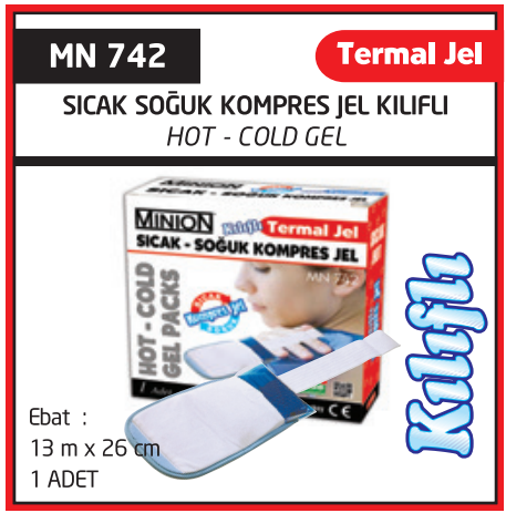 Minion Termojel Sıcak - Soğuk Kompres Jel Orta 13 x 26 cm Tekli - Kılıflı