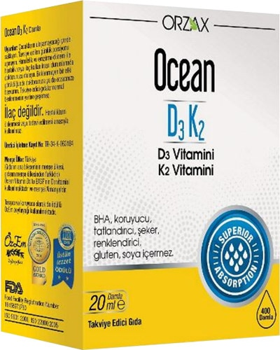 Ocean D3K2 Damla 20 ml - (SKT: 11/2026)