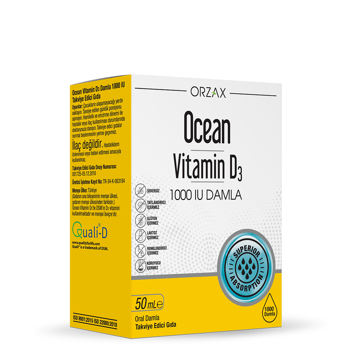 Ocean Vitamin D3 1000 IU Damla 50 ml - (SKT: 09/2026)