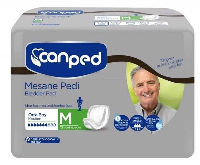 Canped Bladder Pad Men Medium 12-Piece - (SKT: 07/2026)