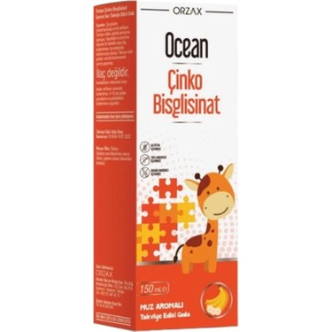Ocean Çinko Bisglisinat Şurup Muz Aromalı 150 ml - (SKT: 02/2026)