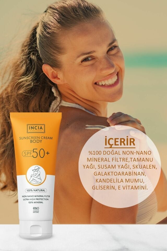 Incia Vücut Güneş Kremi Leke Karşıtı Mineral Filtreli SPF50 150ML - (SKT: 02/2027)