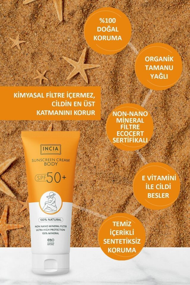Incia Vücut Güneş Kremi Leke Karşıtı Mineral Filtreli SPF50 150ML - (SKT: 02/2027)