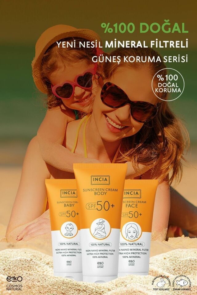 Incia Vücut Güneş Kremi Leke Karşıtı Mineral Filtreli SPF50 150ML - (SKT: 02/2027)