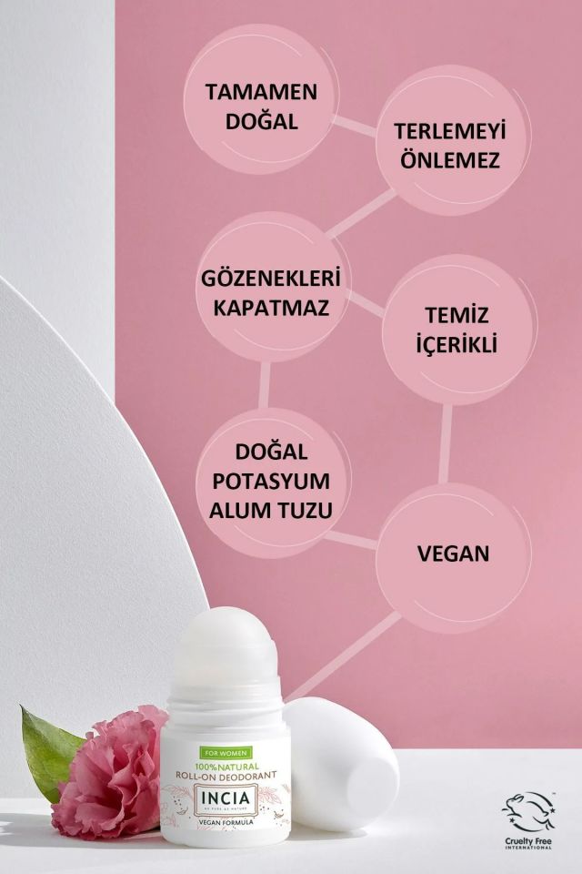 Incia Roll On Deodorant Kadınlar İçin Lekesiz 50ML - (SKT: 01/2026)