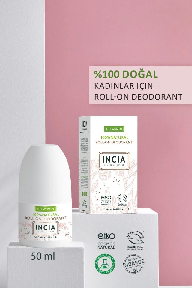 Incia Roll On Deodorant Kadınlar İçin Lekesiz 50ML - (SKT: 01/2026)