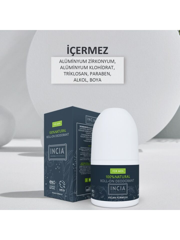Incia Roll On Deodorant Erkeler İçin Lekesiz 50ML - (SKT: 06/2026)