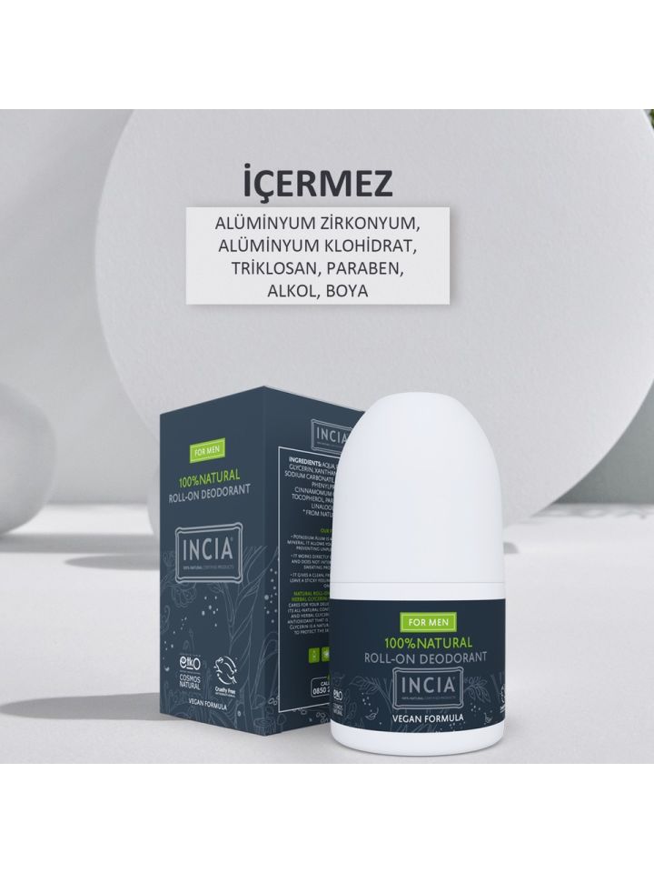 Incia Roll On Deodorant Erkekler İçin Lekesiz 50ML - (SKT: 06/2026)