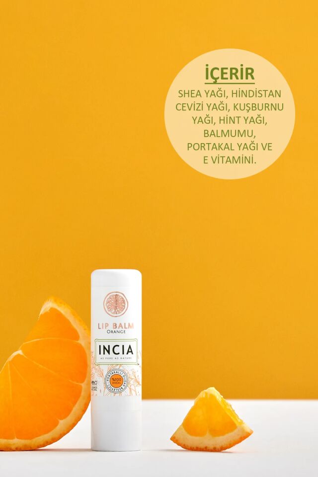 Incia Portakallı Bitkisel Nemlendirici Dudak Bakım Kremi 6GR - (SKT: 11/2026)