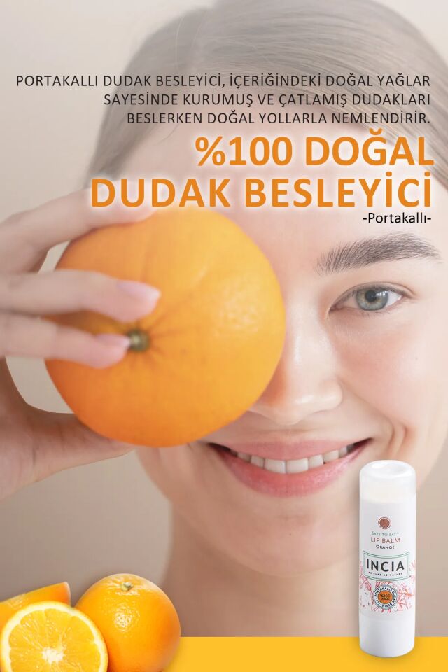 Incia Portakallı Bitkisel Nemlendirici Dudak Bakım Kremi 6GR - (SKT: 11/2026)