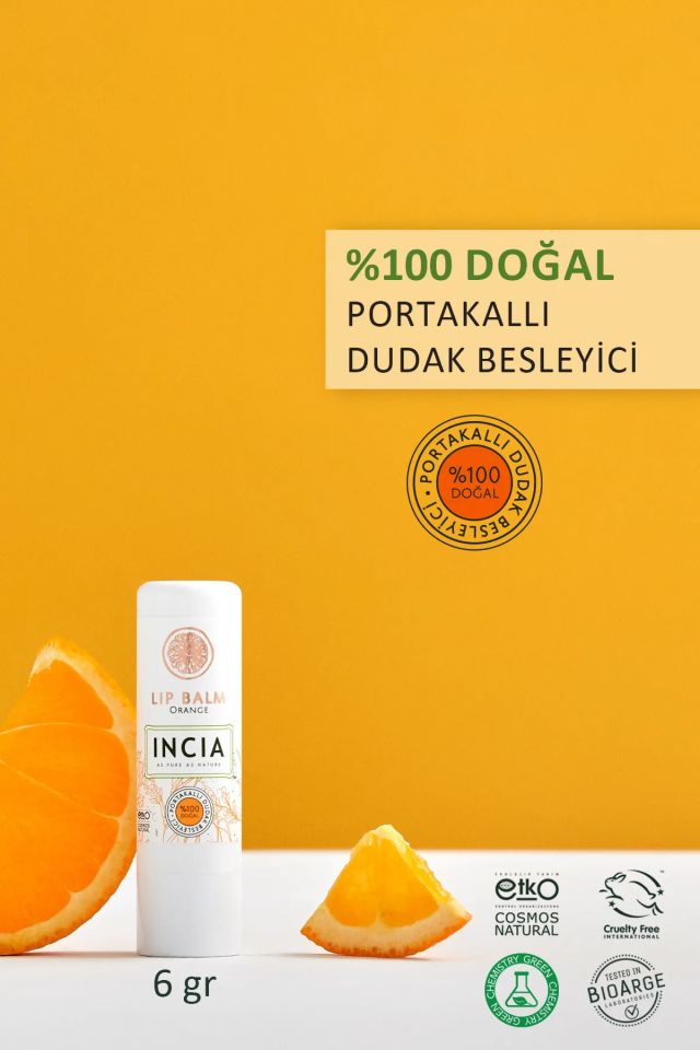 Incia Orange Herbal Moisturizing Lip Care Cream 6GR - (SKT: 11/2026)