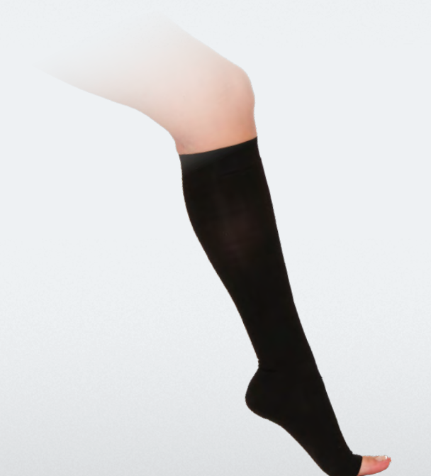 Luxor Men's Knee-Length Open Toe Compression Stockings Black No:1 (840)