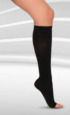 Luxor Knee Length Open Toe Men's Black Varicose Vein Socks No:6 (840)