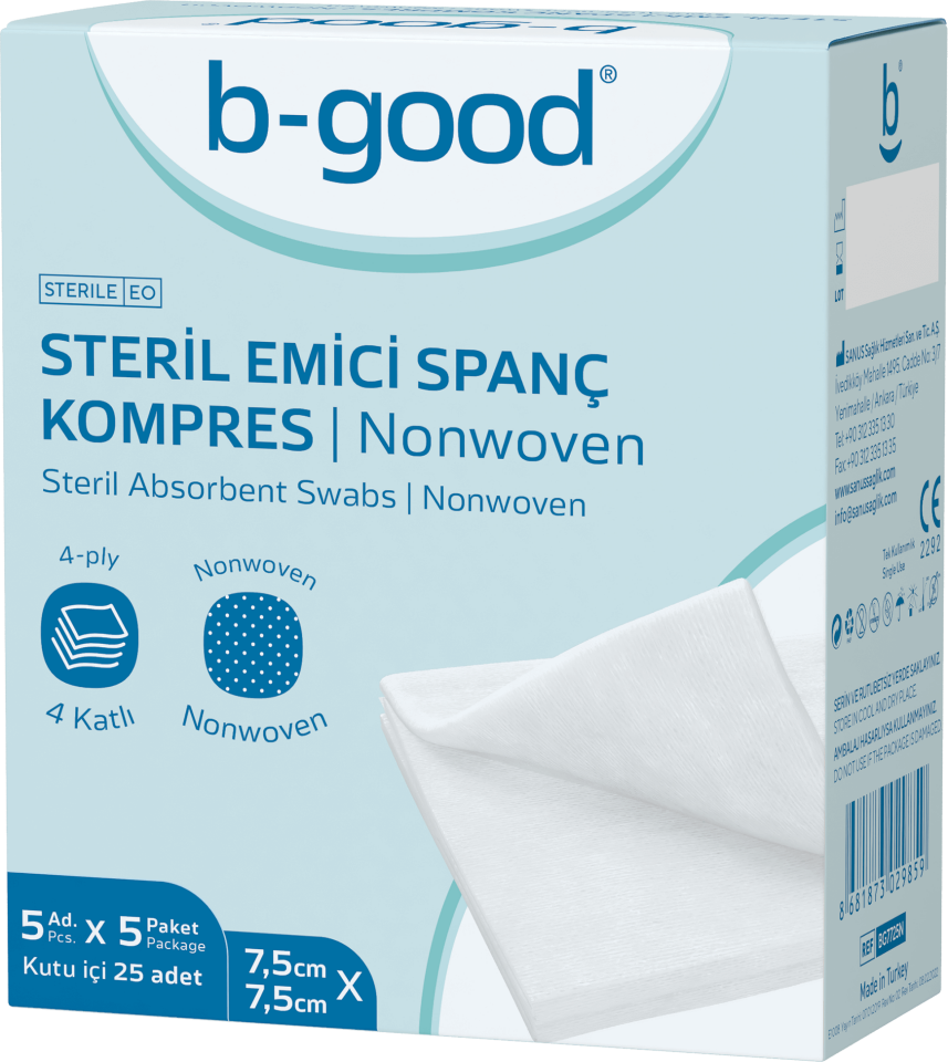 B-Good Steril Emici Spanç Kompres 25'li - (SKT: 01/2027)