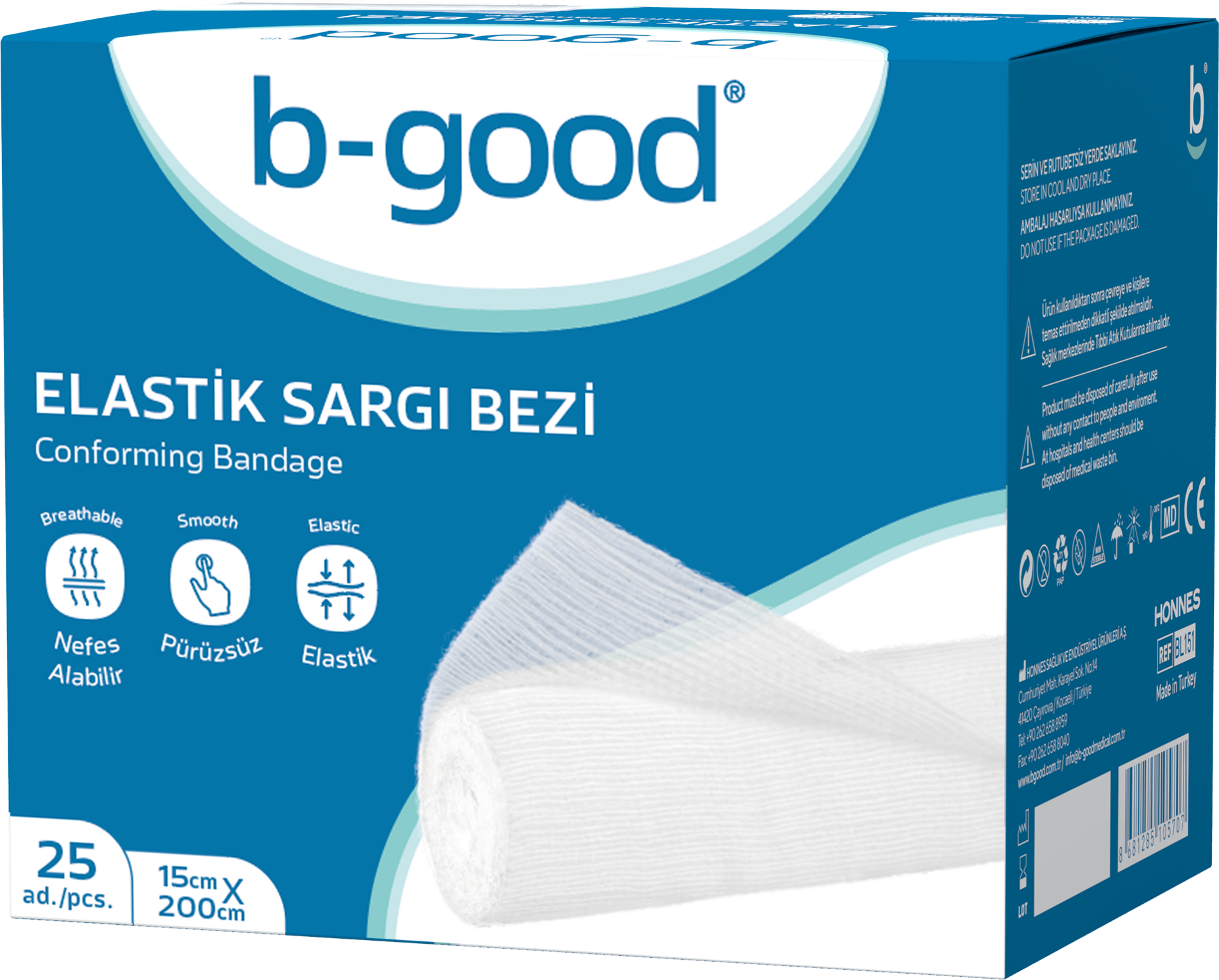 B-Good Elastik Sargı Bezi 15x200 cm Tekli - (SKT: 08/2029)