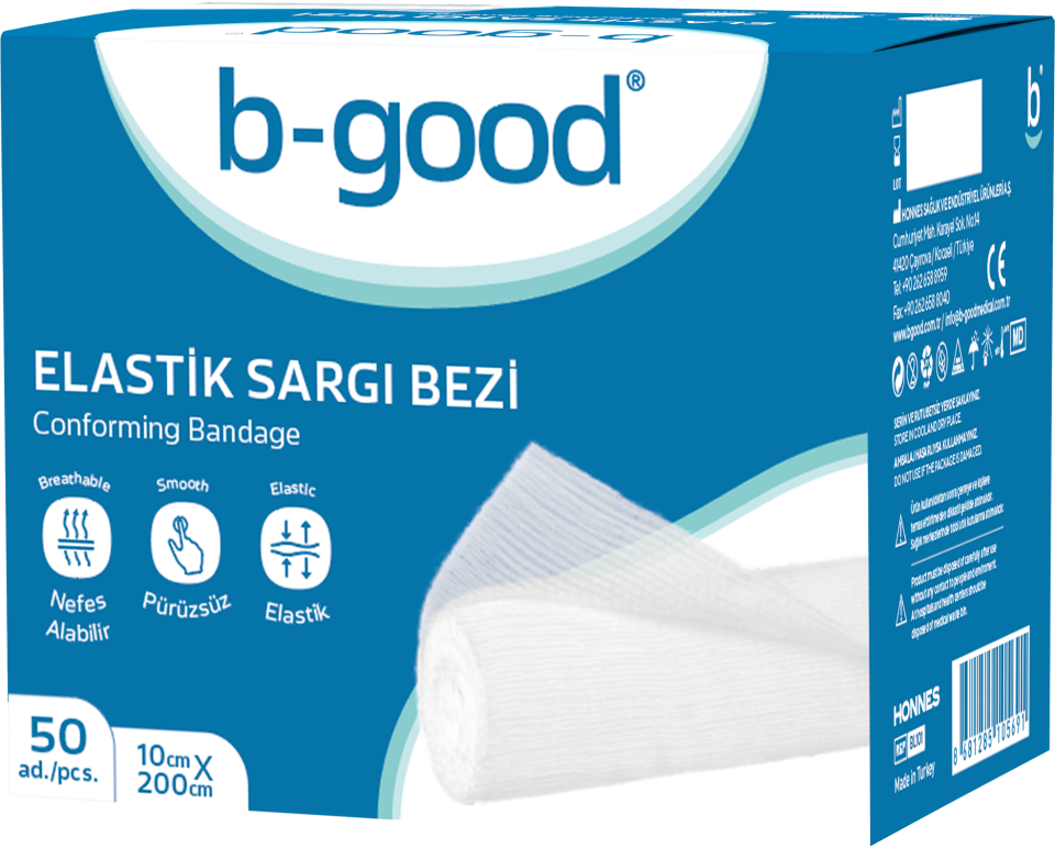 B-Good Elastik Sargı Bezi 10 cm x 2 m - Tekli - (SKT: 12/2026)