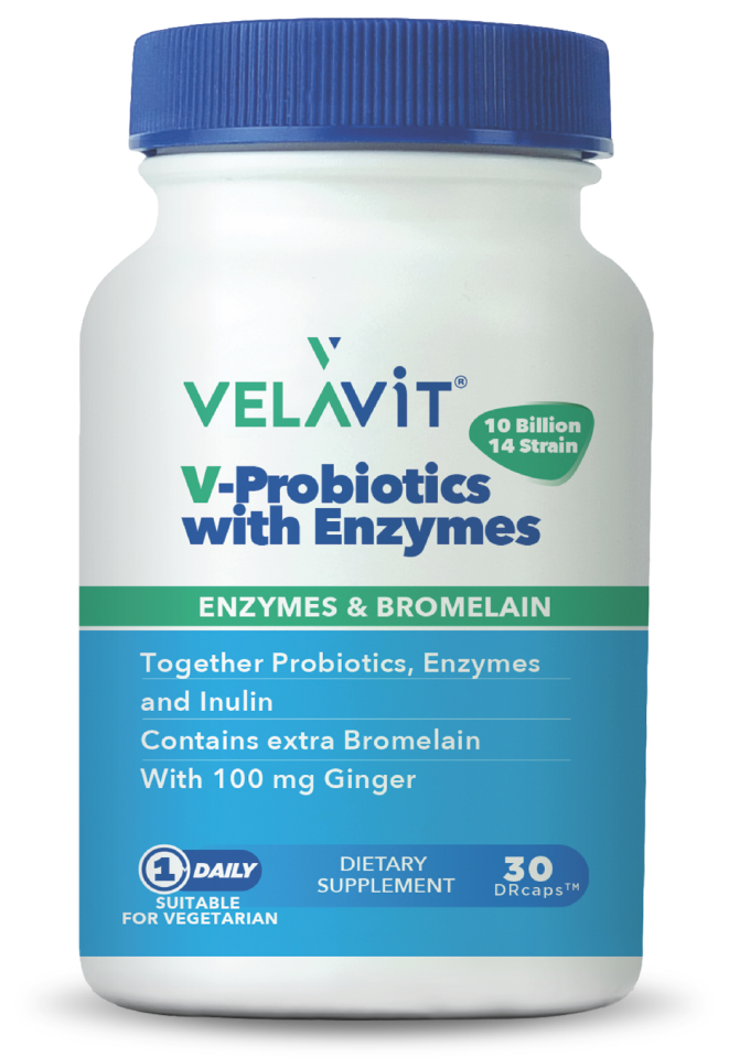 Velavit V-Probiotics With Enzymes 30 Tablets - (SKT: 10/2026)