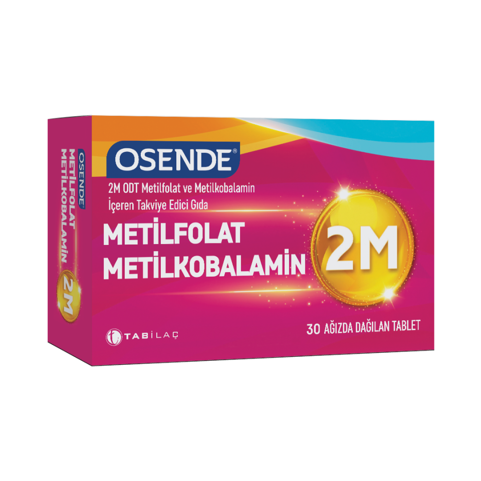Osende 2M ODT Metilfolat & Metilkobalamin 30 Ağızda Dağılan Tablet - (SKT: 11/2027)