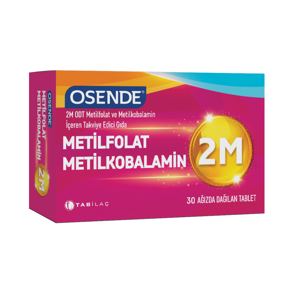 Osende 2M ODT Metilfolat & Metilkobalamin 30 Ağızda Dağılan Tablet - (SKT: 11/2027)