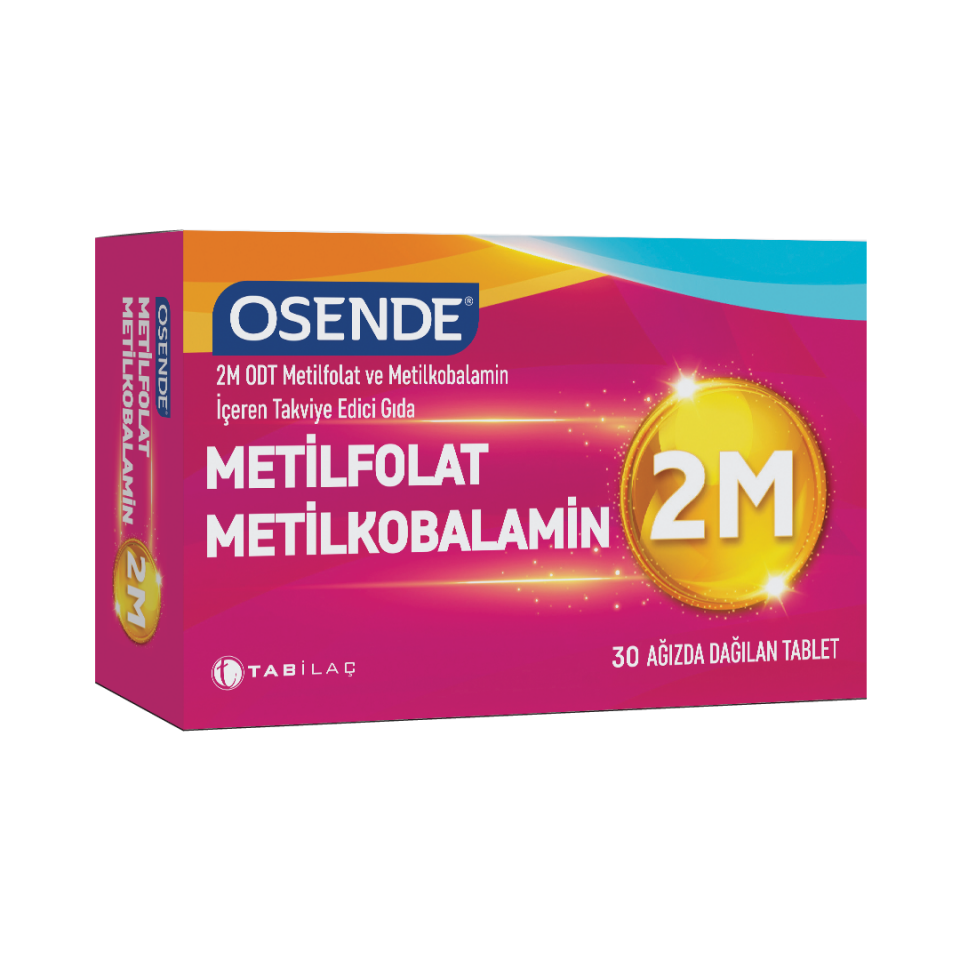 Osende 2M ODT Metilfolat & Metilkobalamin 30 Ağızda Dağılan Tablet - (SKT: 11/2027)
