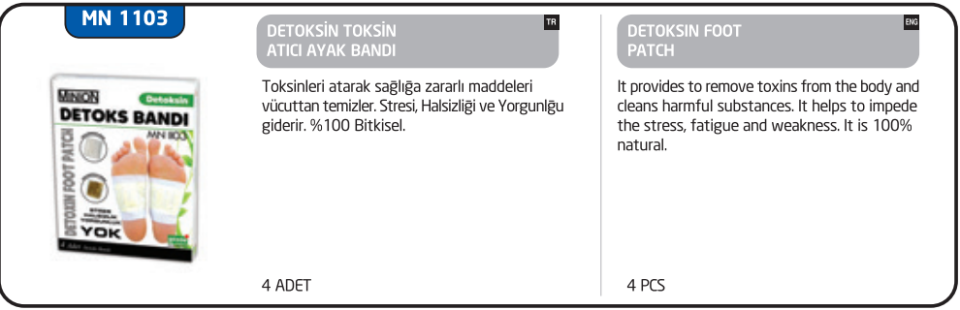 Minion Detoks Bandı - 4 Adet