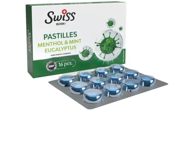 Swiss Bork Mentol Nane Okaliptus Pastil 16'lı - (SKT:07/2025)