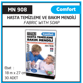 Minion Comfort Köpüklü Hasta Temizleme ve Bakım Mendili 30'lu