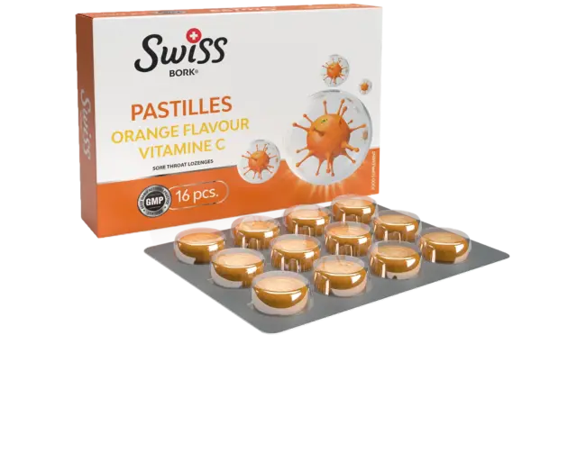 Swiss Bork Portakal Aromalı C Vitamini Pastil 16'lı - (SKT:07/2025)