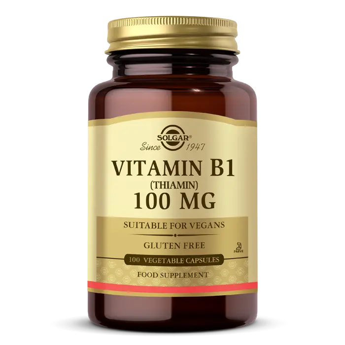 Solgar Vitamin B1 Thiamin 100 mg 100 Vegetable Kapsül - (SKT: 09/2027)