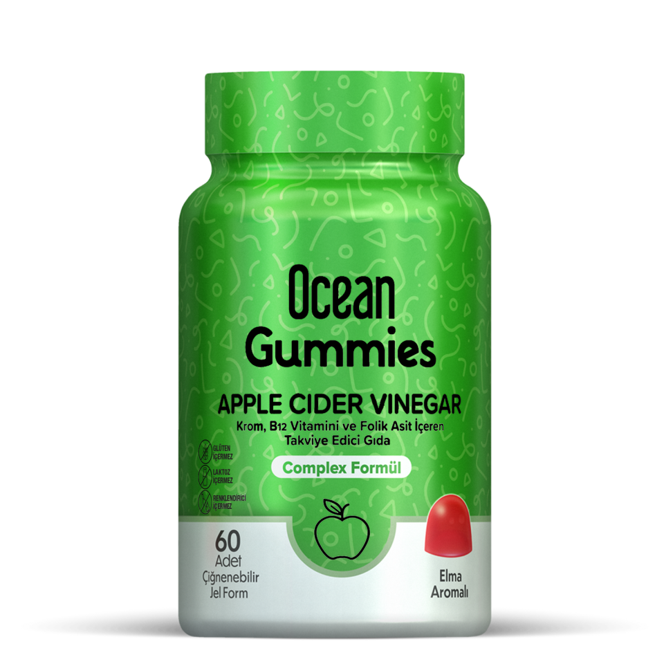 Ocean Gummies Apple Cider Vinegar 60 Çiğneme Form - (SKT: 08/2025)