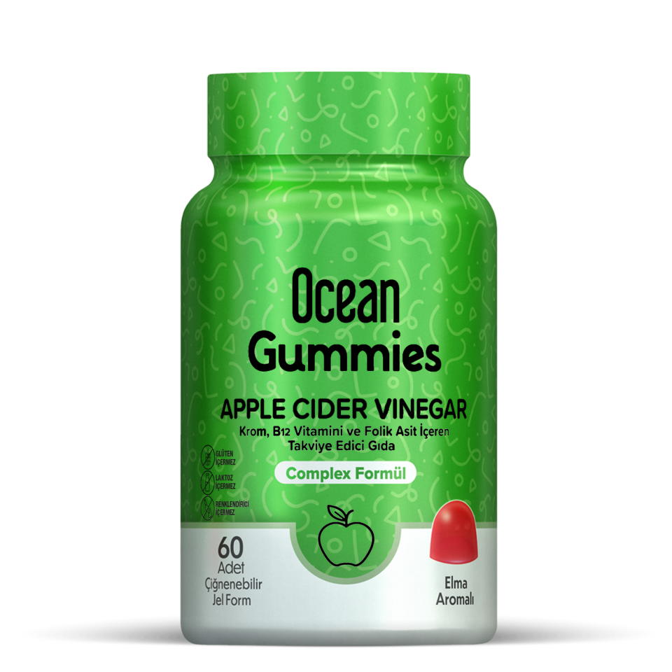 Ocean Gummies Apple Cider Vinegar 60 Çiğneme Form - (SKT: 08/2025)
