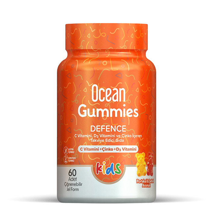 Ocean Gummies Defence 60 Adet Portakal Şeftali Çiğnenebilir Jel Form - (SKT: 05/2026)