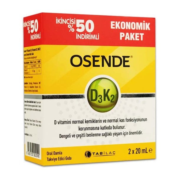 Osende D3K2 Damla 20 ml - İkincisi %50 İndirimli- (SKT: 11/2027)