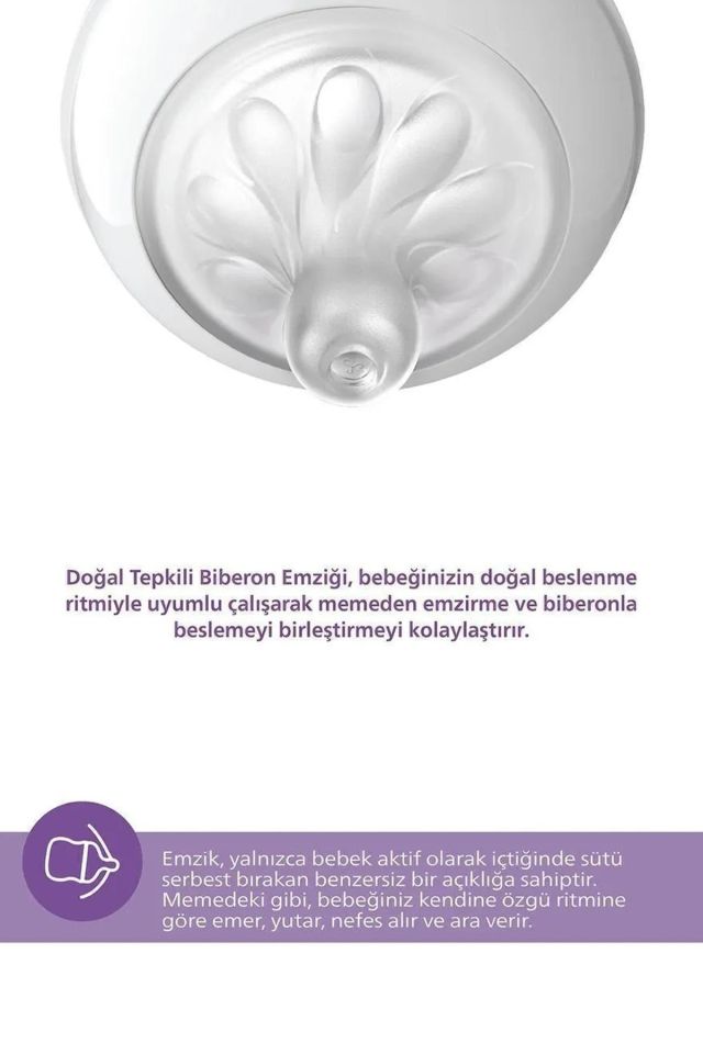 Avent Natural Response Doğal Tepkili PP Mavi Biberon 1+ Ay 260 ml