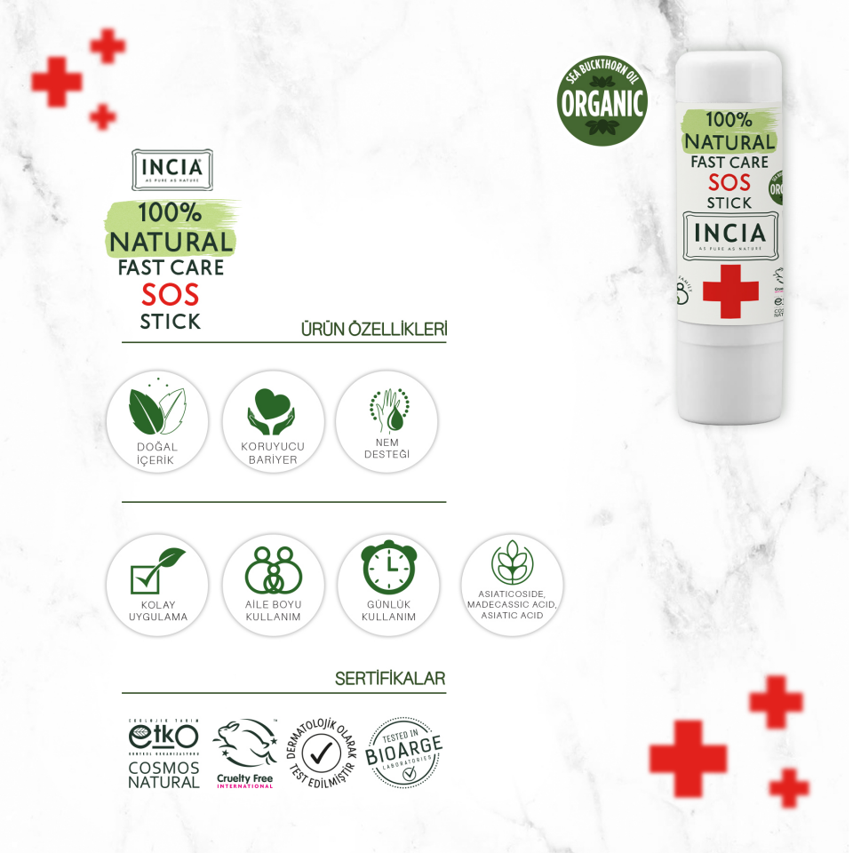 Incia Sos Stick %100 Doğal 6GR - (SKT: 06/2026)