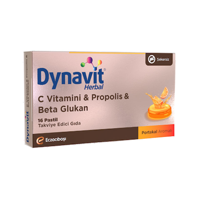 Dynavit Herbal Vitamin C & Propolis & Betaglukan 16 Pastil - (SKT:12/2025)