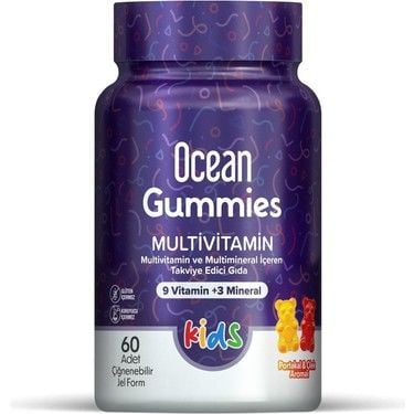 Ocean Gummies Multivitamin 60 Adet Portakal ve Çilekli Çiğnenebilir Jel Form - (SKT: 05/2026)