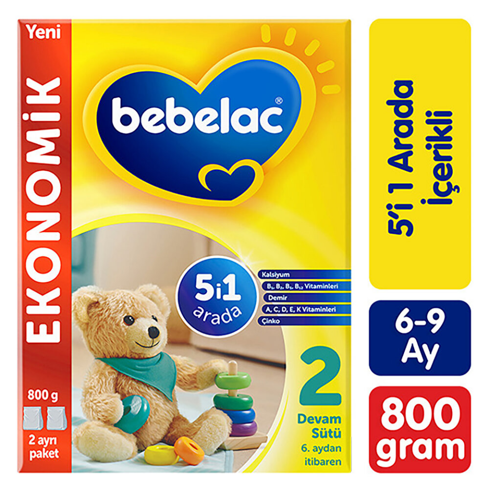 Bebelac 2 Devam Sütü 6 Ay+ 800 gr - (SKT:09/2025)
