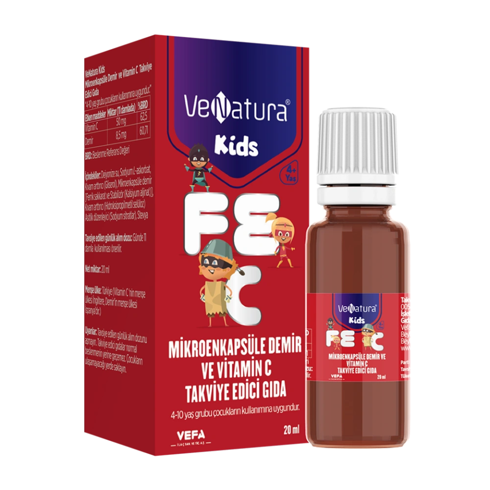 Venatura Kids Mikroenkapsüle Demir ve Vitamin C 20 ml - (SKT: 06/2027)