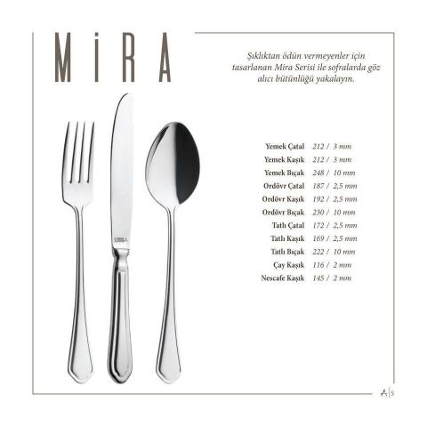 Lugga Mira Model Balık Çatalı 12 Adet / Fish Fork