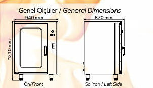 MKF-10 Elektrik Isıtmalı Konveksiyonlu Patisseri Fırını 10 Adet 40 x 60 cm Tepsi Kapasiteli