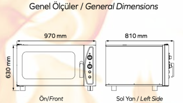 MKF-4P Elektrik Isıtmalı Konveksiyonlu Patisseri Fırını 4 Adet 40 x 60 cm Tepsi Kapasiteli