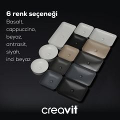 Creavit Ultra Kare Çanak Lavabo Beyaz Ul040